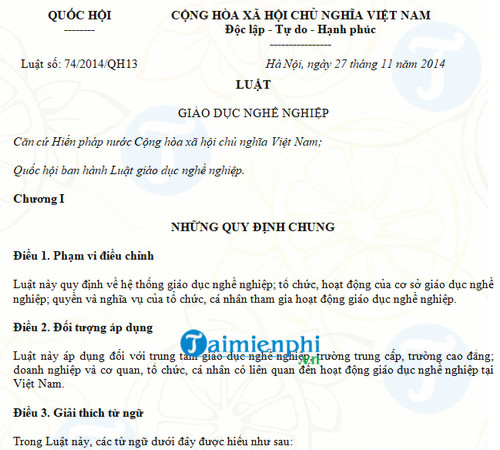 luat giao duc nghe nghiep