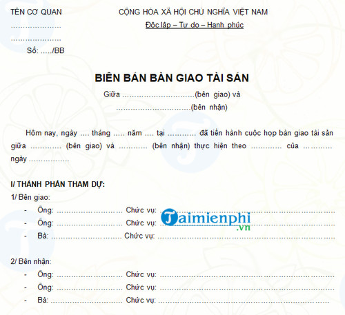 mau bien ban ban giao tai san