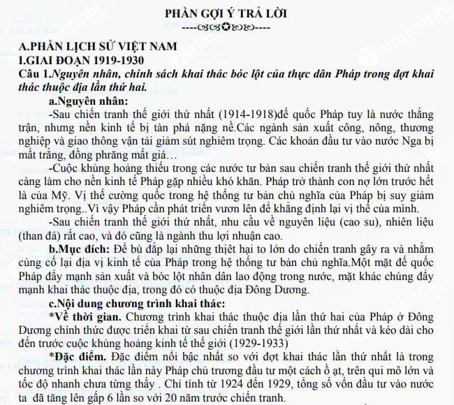 Đề cương ôn tập môn Lịch sử lớp 12