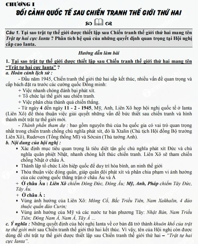 Đề cương Lịch sử thế giới ôn thi Đại học