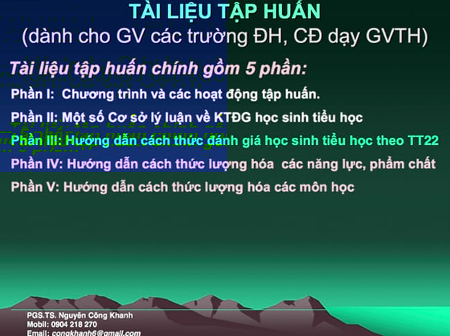 Đề cương bài giảng tập huấn về Thông tư 22