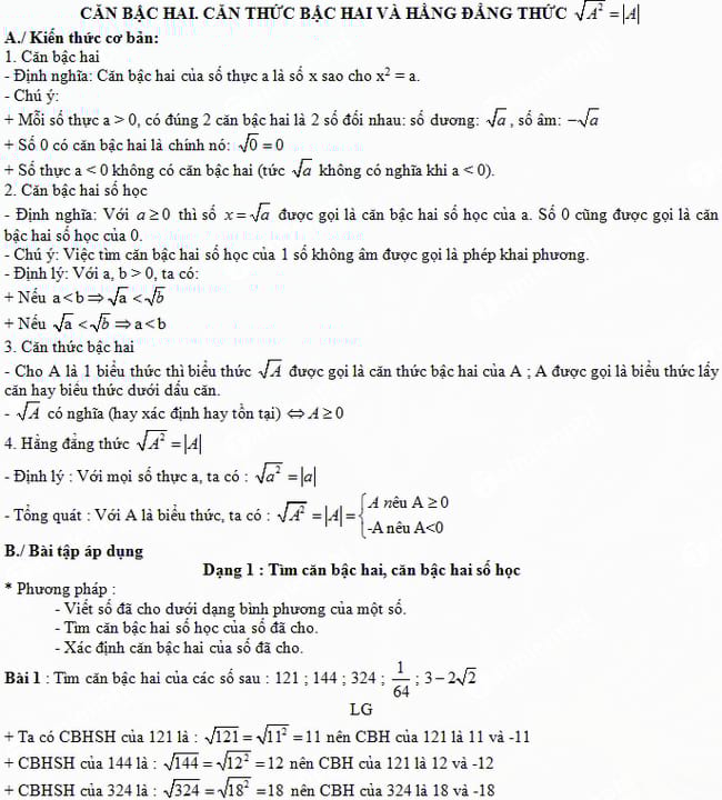 Giáo án dạy thêm Toán 9