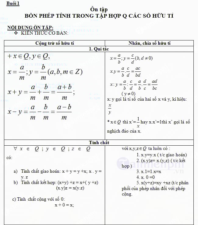 Giáo án dạy thêm môn Toán 7