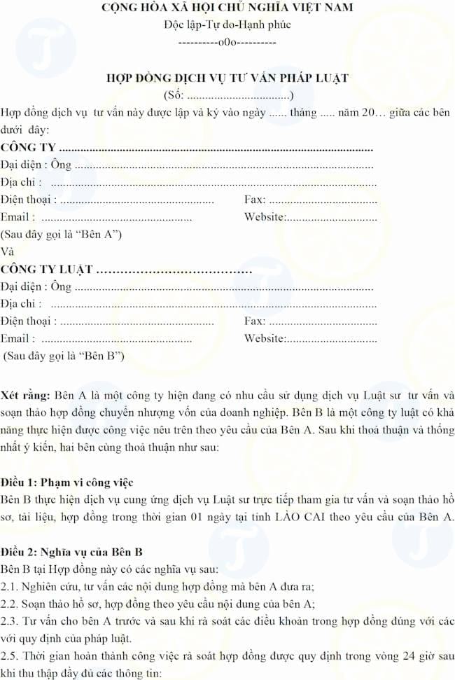 mau hop dong thue luat su
