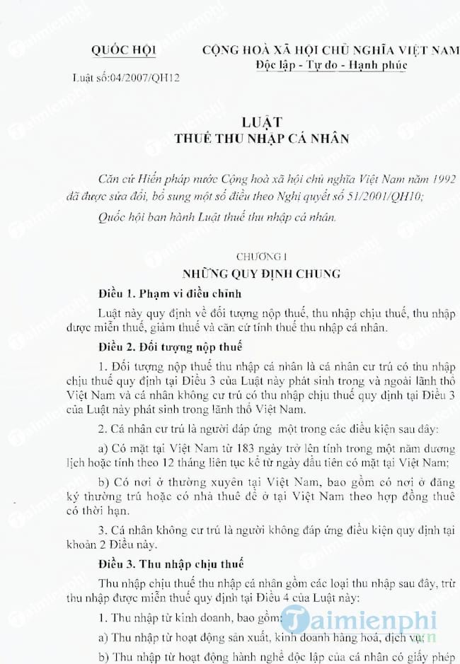 Luật thuế thu nhập