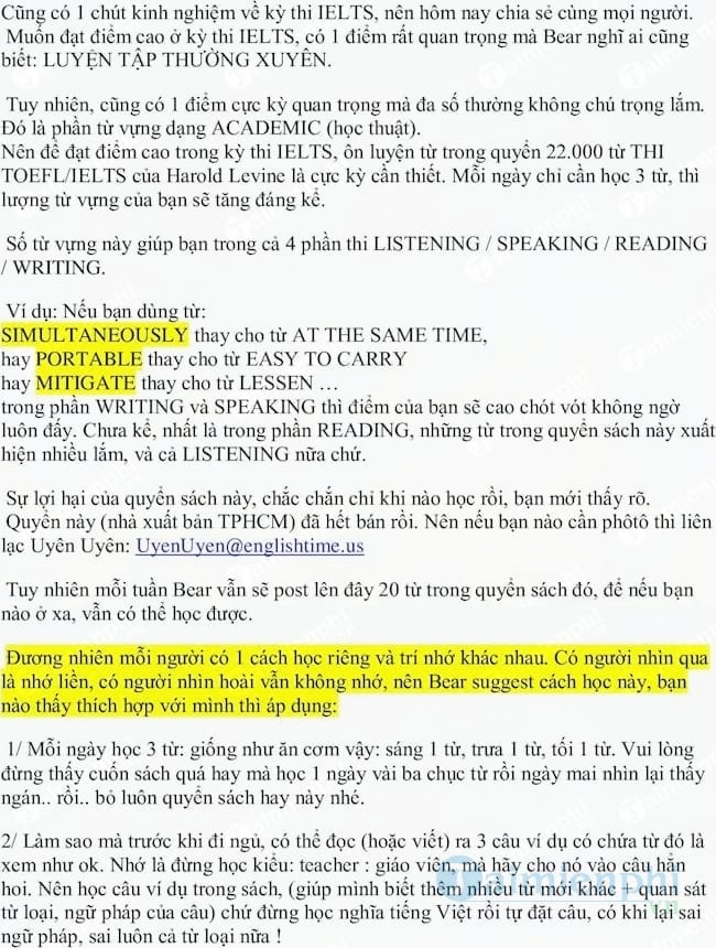 22000 từ vựng thi TOEFL, IELTS của Harold Levine