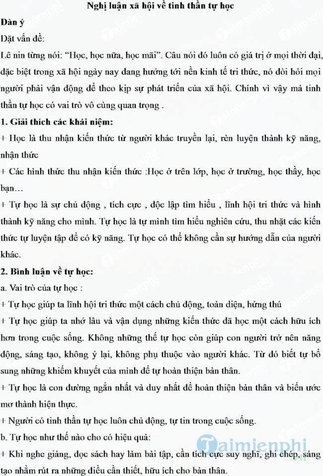 Nghị luận về vấn đề tự học