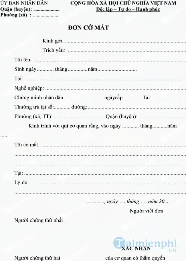 Mẫu đơn cớ mất