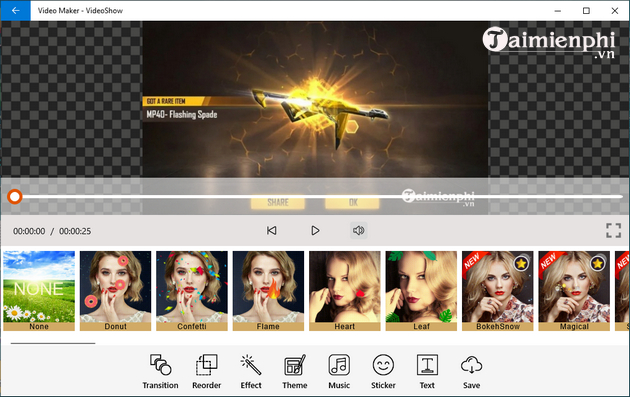 cach tao video tu anh bang videoshow