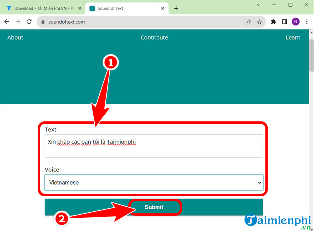 cach su dung sound of text