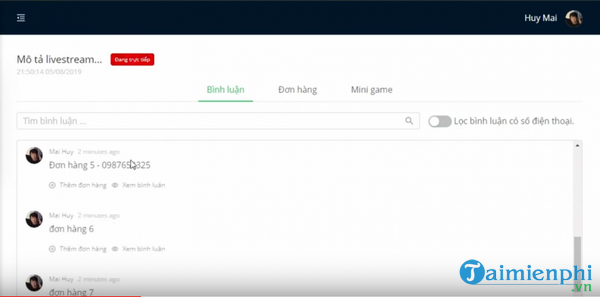 phan mem chot don livestream tu dong