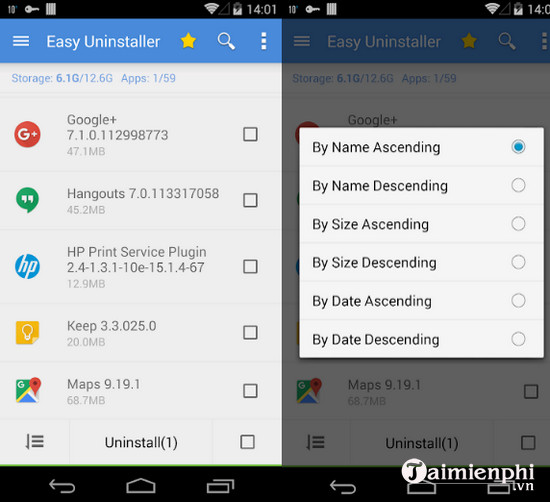 easy uninstaller cho android