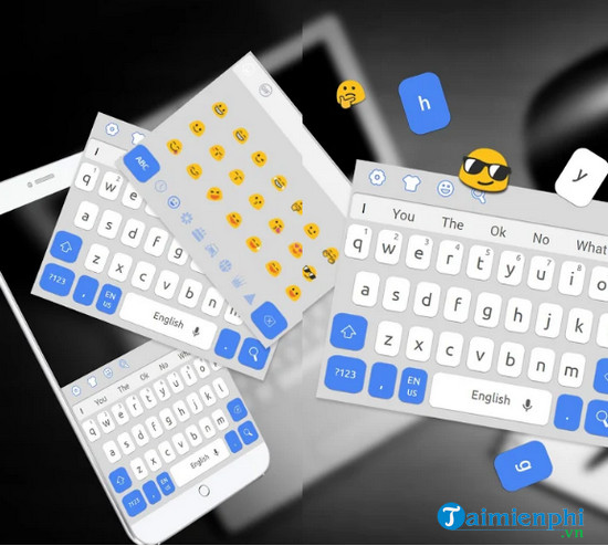 simple white blue keyboard