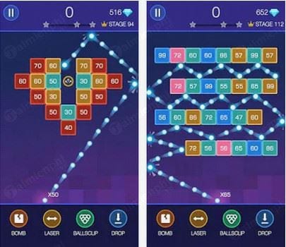 bricks breaker glow balls