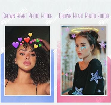 crown heart photo editor