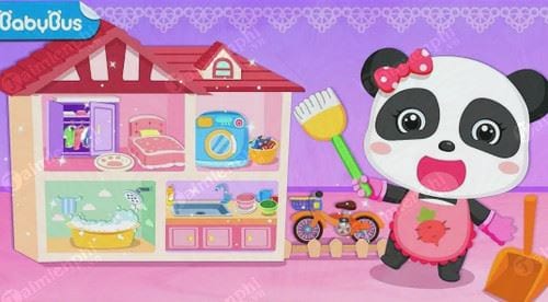 baby panda happy clean