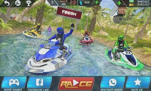 water jet ski boat racing 3d