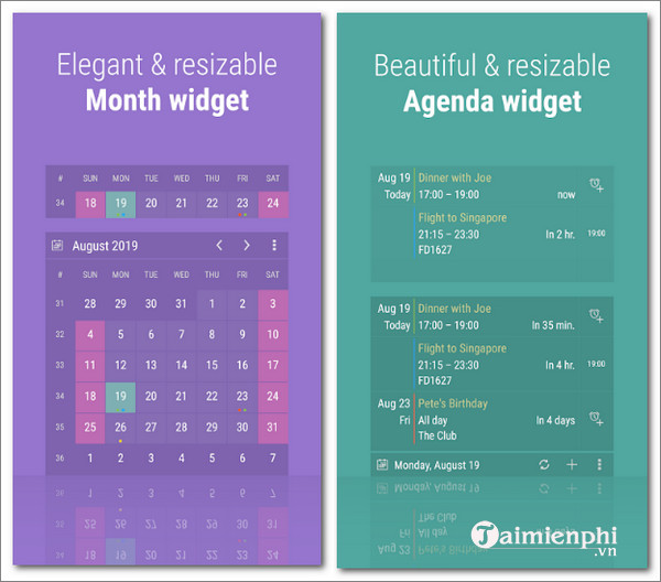 calendar widget