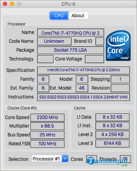 cpu x for mac