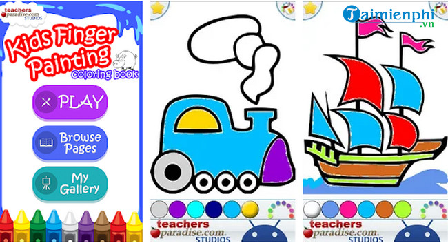 kids finger painting coloring