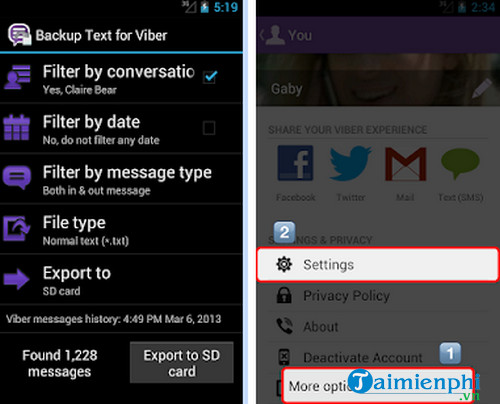 backup text for viber