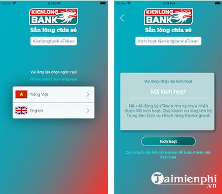 kienlongbank etoken