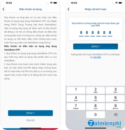 vietinbank otp cho ios