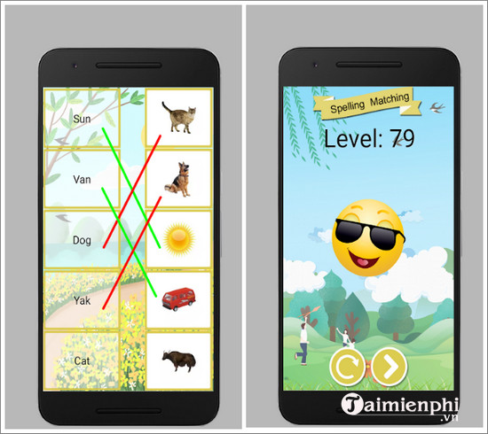 kids spelling matching game