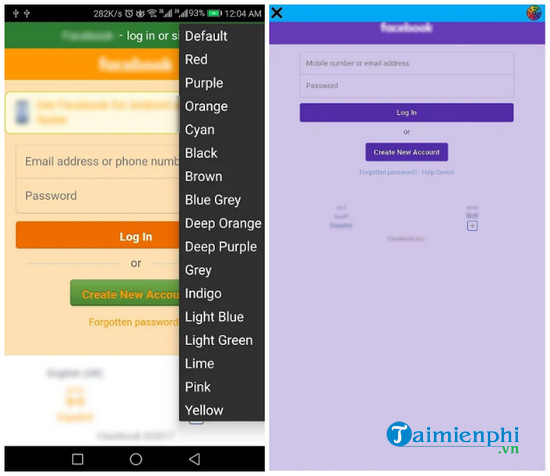 pink color for facebook