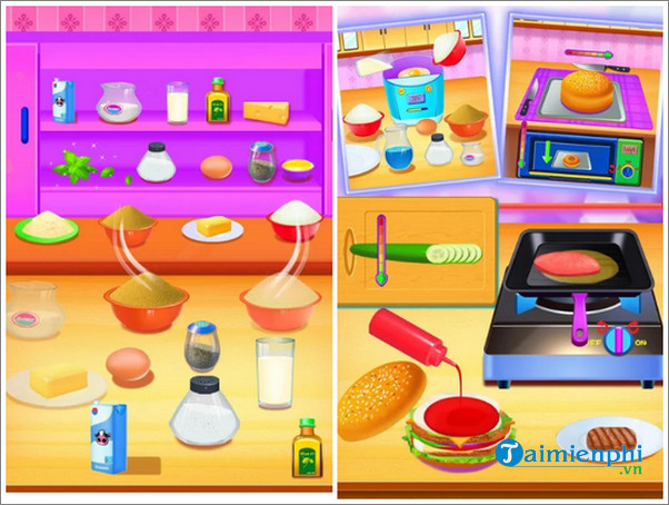 cooking foods in the kitchen