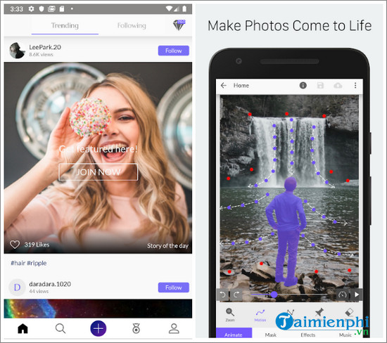 storyz photo motion and cinemagraph