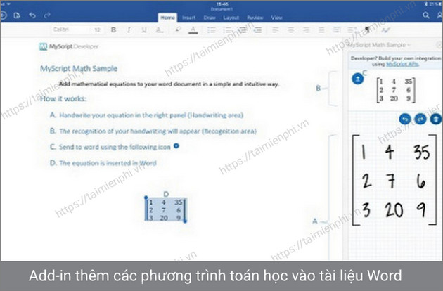myscript math sample
