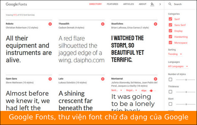 Download Google Fonts cho PC tai google fonts