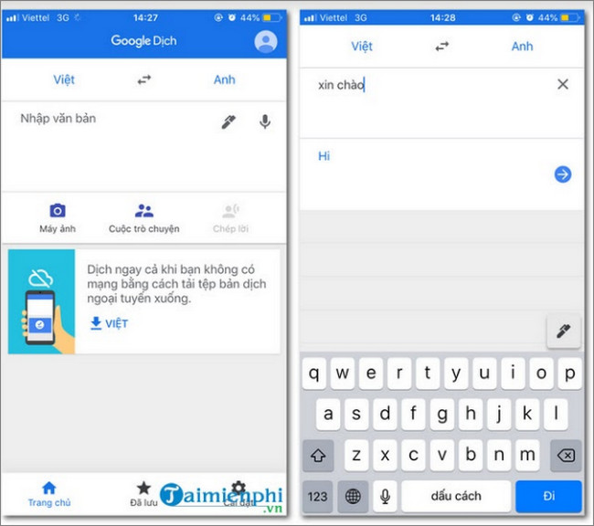 google dich cho iphone