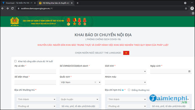 tai phan mem quan ly cong dan vung dich