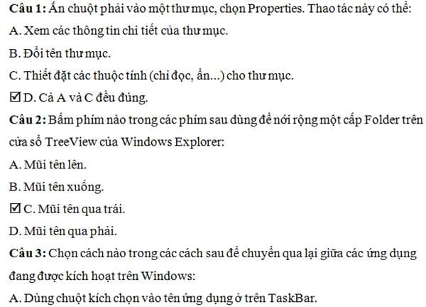 cau hoi trac nghiem thi cong chuc vien chuc mon tin hoc