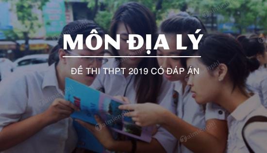 dap an mon dia ly thpt nam 2019