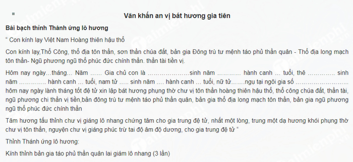 van khan an vi bat huong