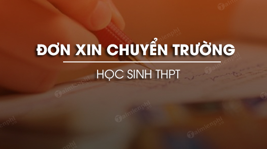 don xin chuyen truong thpt
