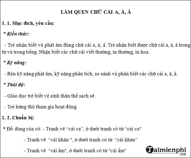 Giao an lam quen chu cai