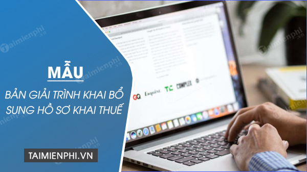 ban giai trinh khai bo sung ho so khai thue