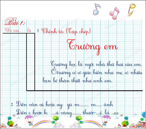 tai bai tap chinh ta lop 1 ki 1