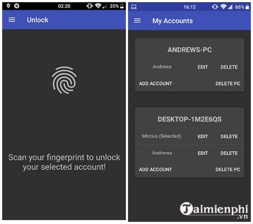 remote fingerprint unlock