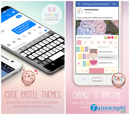 pastel keyboard theme color
