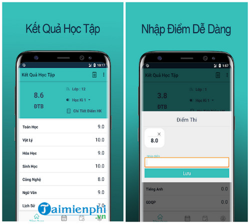 ket qua hoc tap hoc sinh