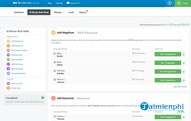 wordstream free keyword tools