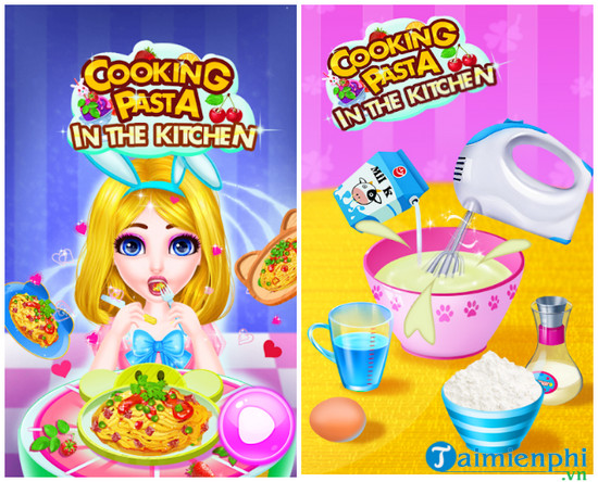 cooking pasta in kitchen