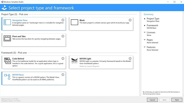 windows template studio