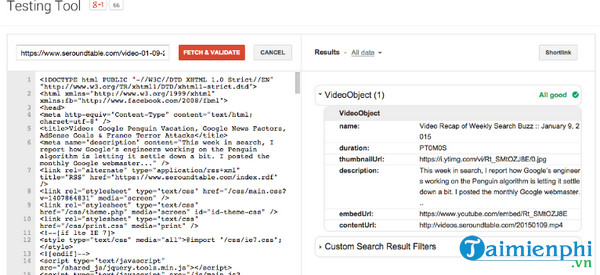 google structured data testing tool