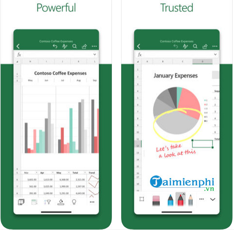 ung dung excel cho android